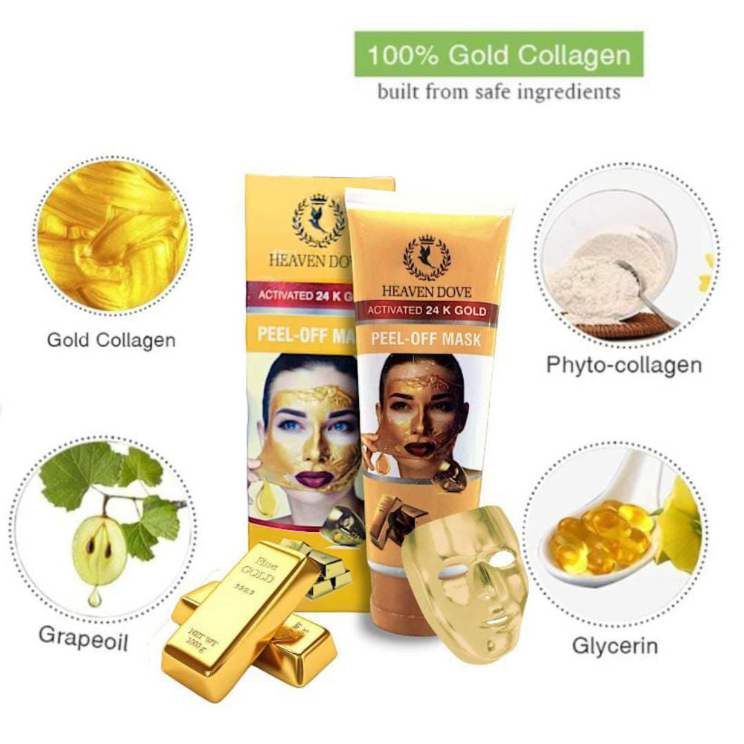 Heaven Original Dove 24k Gold Peel Off Mask – Luxurious Anti-aging & Deep Cleansing Skincare – 100 Ml
